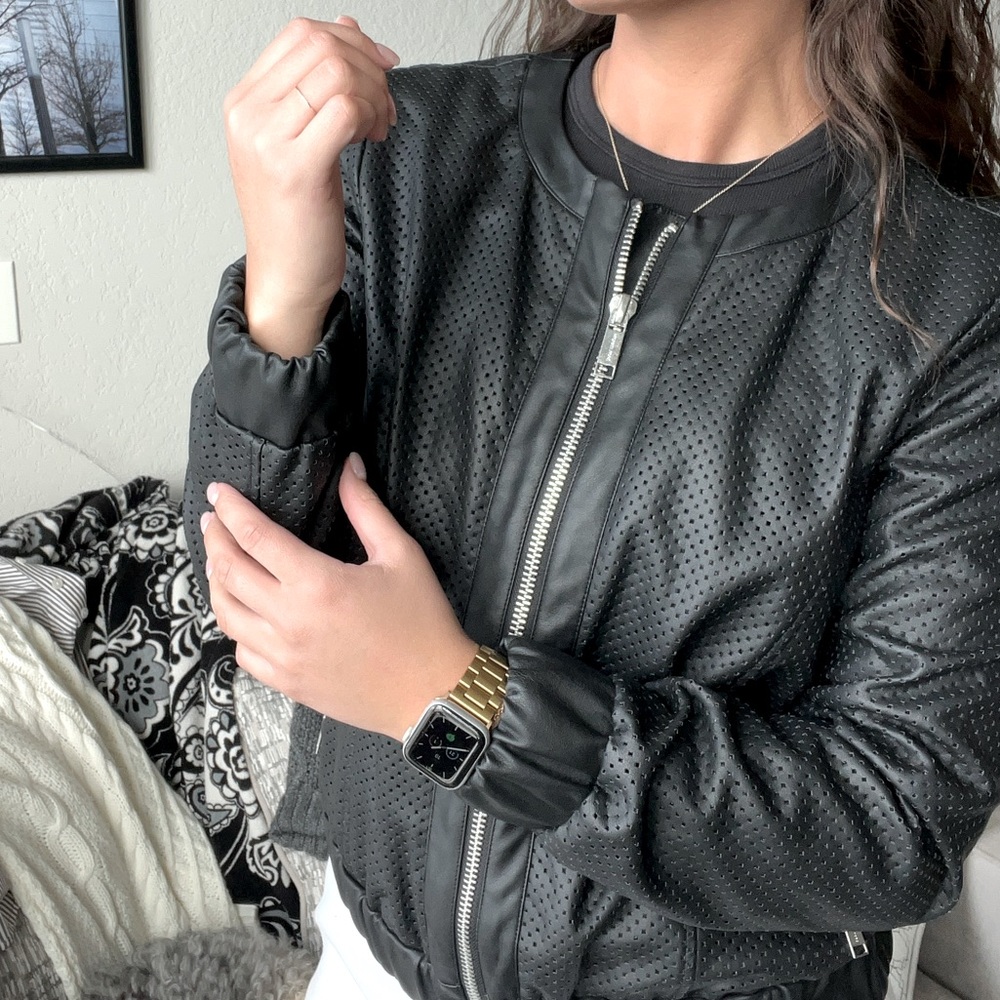 Michael Kors - Leather Bomber Jacket
